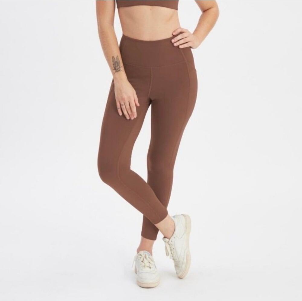 Girlfriend Collective Brown Compressive Pocket Leggings Size S